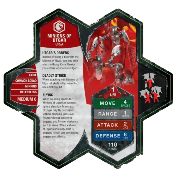 Minions of Utgar Prepainted Miniatures' Army Card From Heroscape Expansion Set: Utgar's Rage