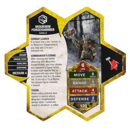 Mogrimm Forgehammer Dwarf Prepainted Miniature's Army Card From Heroscape Expansion Set: Champions of the Forgotten Realms (Wave D1) on Wargame Trader