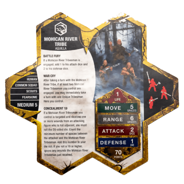 Mohican River Tribe Prepainted Heroscape Miniatures Army Card