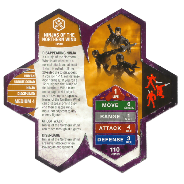 Ninjas of the Northern Wind Prepainted Miniatures' Army Card From Heroscape Expansion Set: Thora's Vengeance (Wave 5) on Wargame Trader