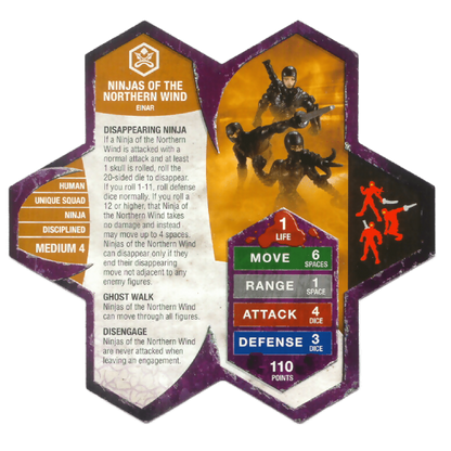 Ninjas of the Northern Wind Prepainted Miniatures' Army Card From Heroscape Expansion Set: Thora's Vengeance (Wave 5) on Wargame Trader