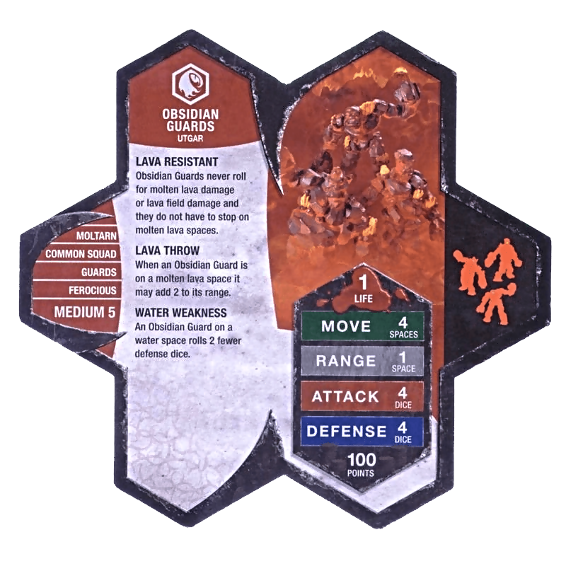 Obsidian Guards Army Card From Heroscape Expansion Set: Volcarren Wasteland (Wave 2.5) on Wargame Trader