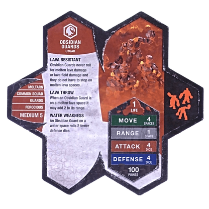 Obsidian Guards Army Card From Heroscape Expansion Set: Volcarren Wasteland (Wave 2.5) on Wargame Trader