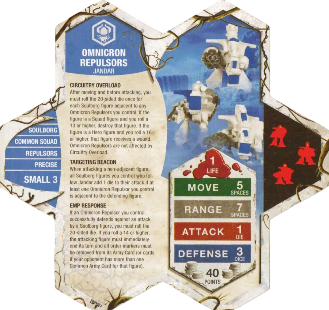 Omnicron Repulsors Prepainted Miniatures' Army Card From Heroscape Expansion Set: Blackmoon's Siege (Wave 9) on Wargame Trader