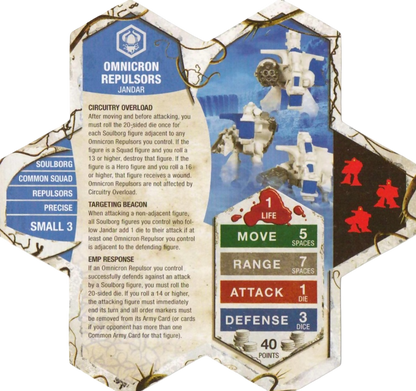 Omnicron Repulsors Prepainted Miniatures' Army Card From Heroscape Expansion Set: Blackmoon's Siege (Wave 9) on Wargame Trader