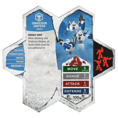 Omnicron Snipers Army Card From Heroscape Expansion Set: Mallidon's Prophecy (Wave 1) on Wargame Trader
