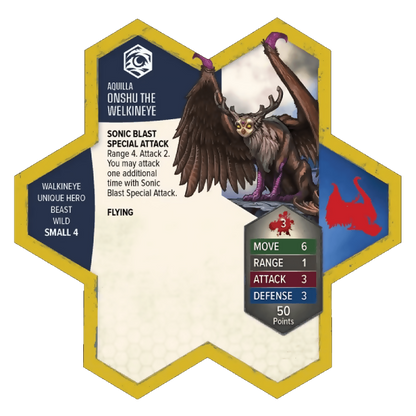 Onshu the Welkineye Prepainted Miniature's Army Card From Heroscape Age of Annihilation Battle Box: Battle for the Wellspring on Wargame Trader