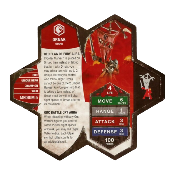 Ornak (Utgar's Flag Bearer) Prepainted Miniature's Army Card From Heroscape Expansion Set: Crest of the Valkyrie (Wave 5.5) on Wargame Trader