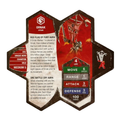 Ornak (Utgar's Flag Bearer) Prepainted Miniature's Army Card From Heroscape Expansion Set: Crest of the Valkyrie (Wave 5.5) on Wargame Trader