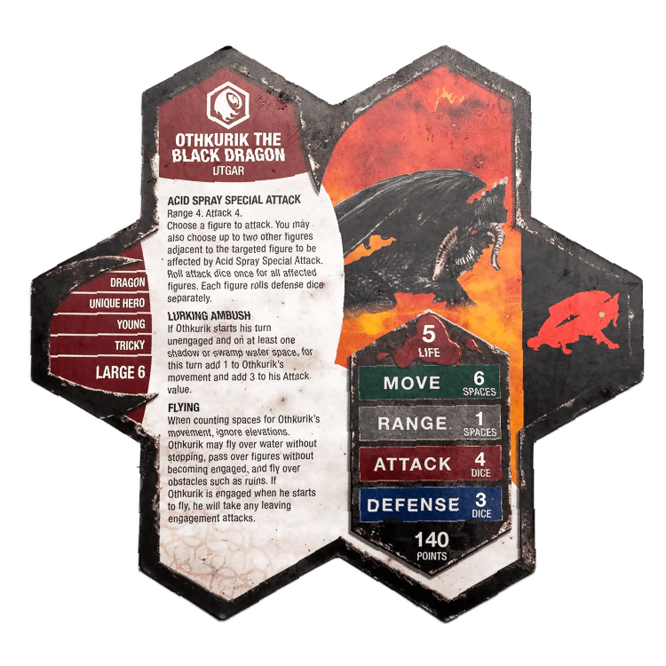 Othkurik The Black Dragon Army Card From Heroscape Master Set: Battle for the Underdark on Wargame Trader