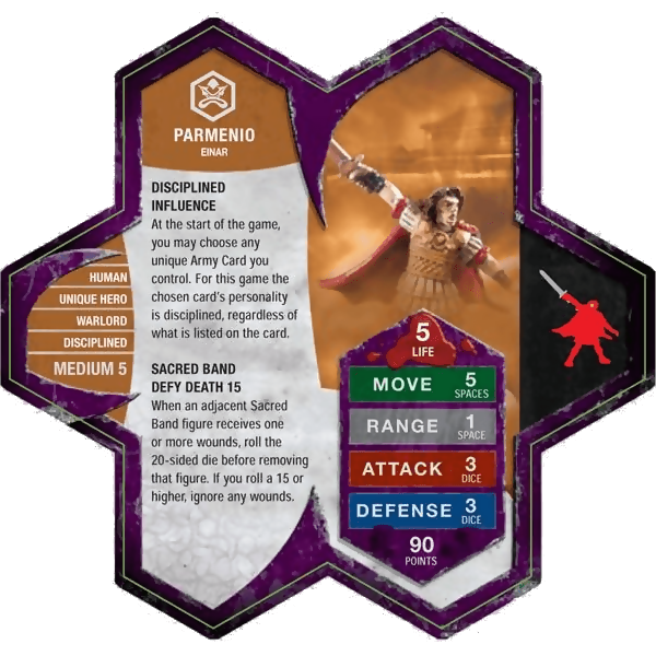 Parmenio Prepainted Miniature's Army Card From Heroscape Expansion Set: Zanafor's Discovery (Wave 4) on Wargame Trader