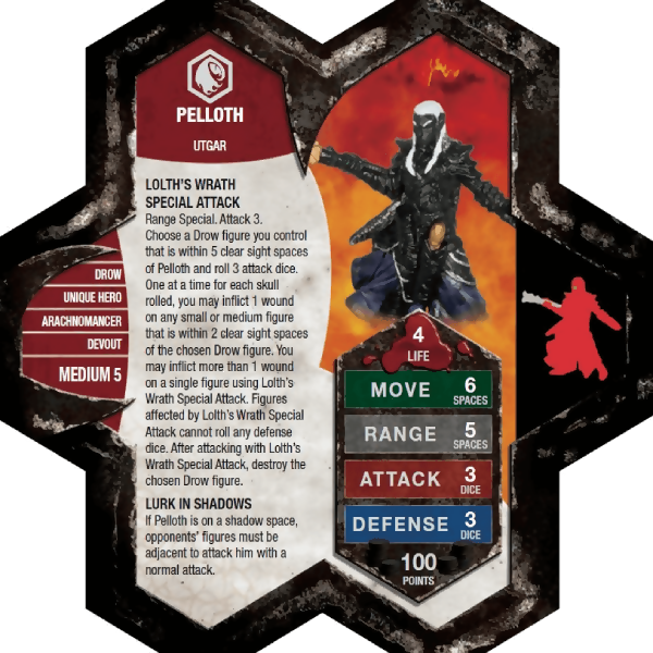 Pelloth Prepainted Miniature's Army Card From Heroscape Master Set: Battle for the Underdark on Wargame Trader