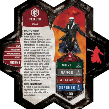 Pelloth Prepainted Miniature's Army Card From Heroscape Master Set: Battle for the Underdark on Wargame Trader