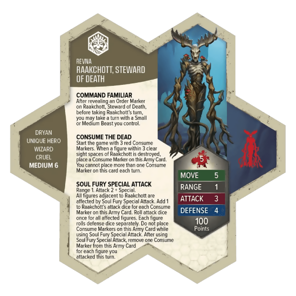 Raakchott, Steward of Death Army Card From Heroscape Master Set: Age of Annihilation on Wargame Trader