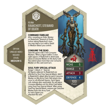 Raakchott, Steward of Death Army Card From Heroscape Master Set: Age of Annihilation on Wargame Trader