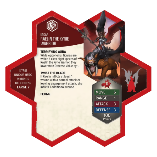 Raelin the Kyrie Warrior Army Card From Heroscape Master Set: Age of Annihilation on Wargame Trader