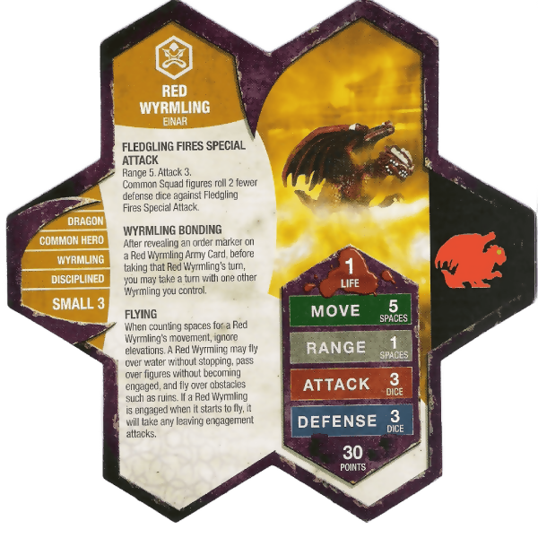 Red Wyrmling Prepainted Miniature's Army Card From Heroscape Expansion Set: Warriors of Eberron (Wave D2) on Wargame Trader