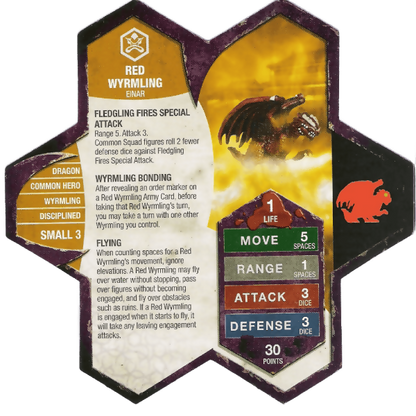 Red Wyrmling Prepainted Heroscape Miniature Army Card