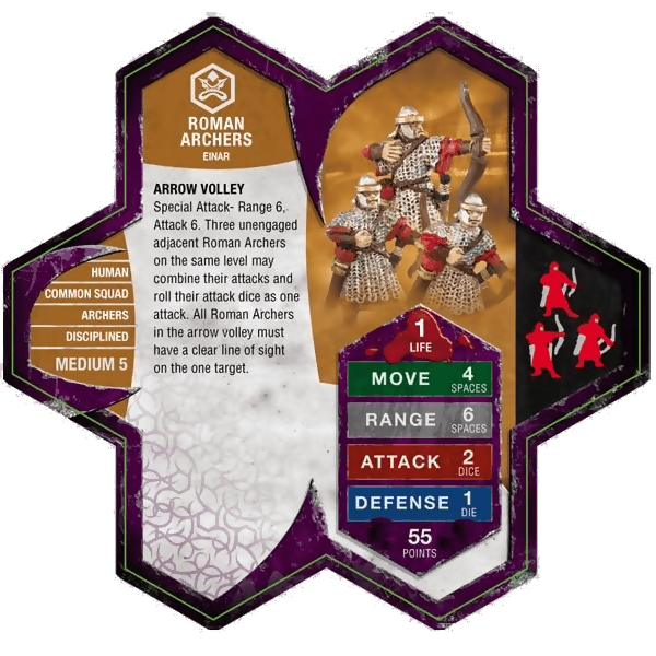 Roman Archers Prepainted Miniatures' Army Card From Heroscape Expansion Set: Mallidon's Prophecy (Wave 1) on Wargame Trader