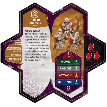 Roman Archers Prepainted Miniatures' Army Card From Heroscape Expansion Set: Mallidon's Prophecy (Wave 1) on Wargame Trader