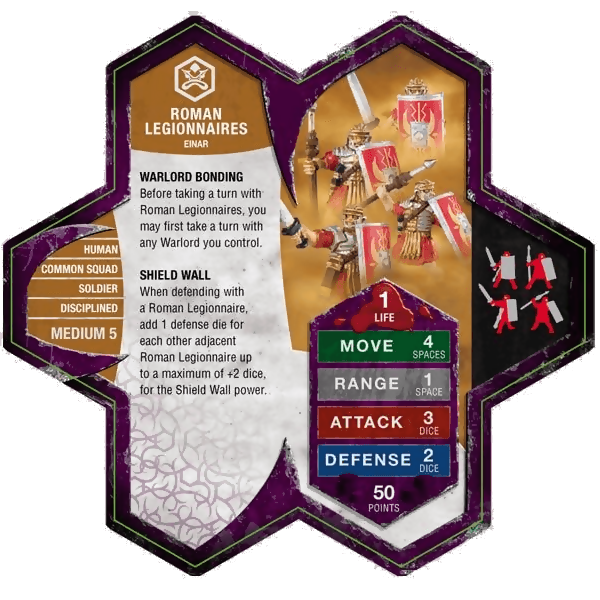 Roman Legionnaires Prepainted Miniatures' Army Card From Heroscape Expansion Set: Mallidon's Prophecy (Wave 1) on Wargame Trader
