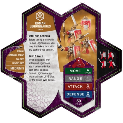 Roman Legionnaires Prepainted Miniatures' Army Card From Heroscape Expansion Set: Mallidon's Prophecy (Wave 1) on Wargame Trader