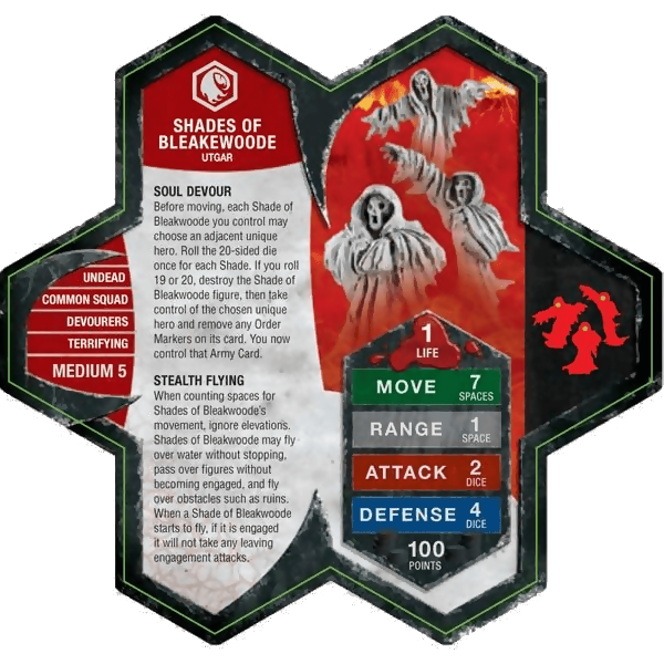 Shades of Bleakewoode Prepainted Army Card From Heroscape Expansion Set: Dawn Of Darkness (Wave 6) on Wargame Trader