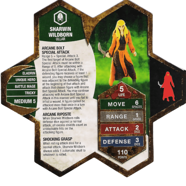 Sharwin Wildborn Prepainted Miniature's Army Card From Heroscape Expansion Set: Champions of the Forgotten Realms (Wave D1) on Wargame Trader