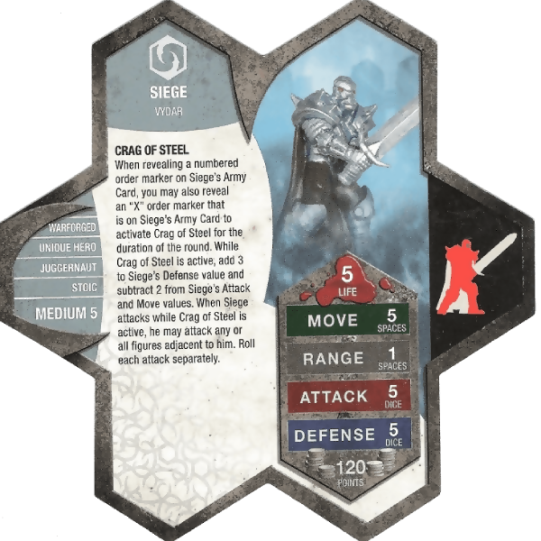 Siege Prepainted Heroscape Miniature Army Card