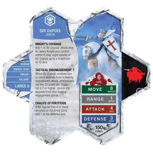 Sir Dupuis Army Card From Heroscape Expansion Set: Defenders of Kinsland (Wave 8) on Wargame Trader
