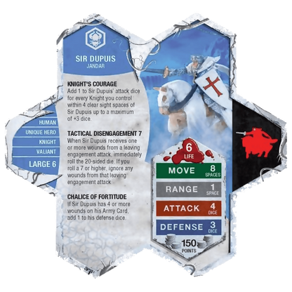 Sir Dupuis Army Card From Heroscape Expansion Set: Defenders of Kinsland (Wave 8) on Wargame Trader