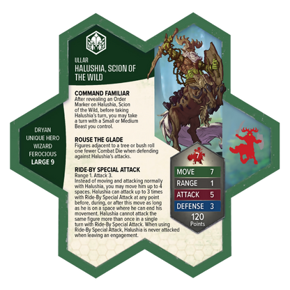 Halushia, Scion of the Wild Unpainted New in Box Miniature's Army Card from Heroscape Age of Annihilation Rising Tide on Wargame Trader