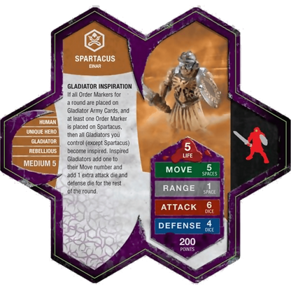 Spartacus Prepainted Miniature's Army Card From Heroscape Expansion Set: Thora's Vengeance (Wave 5) on Wargame Trader