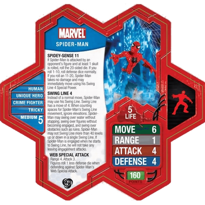 Spider-Man Prepainted Miniature's Army Card From Heroscape Marvel: The Conflict Begins on Wargame Trader