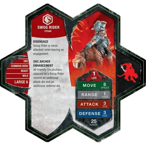Swog Rider Prepainted Miniature's Army Card From Heroscape Expansion Set: Utgar's Rage (Wave 2) on Wargame Trader
