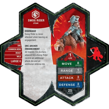 Swog Rider Prepainted Miniature's Army Card From Heroscape Expansion Set: Utgar's Rage (Wave 2) on Wargame Trader