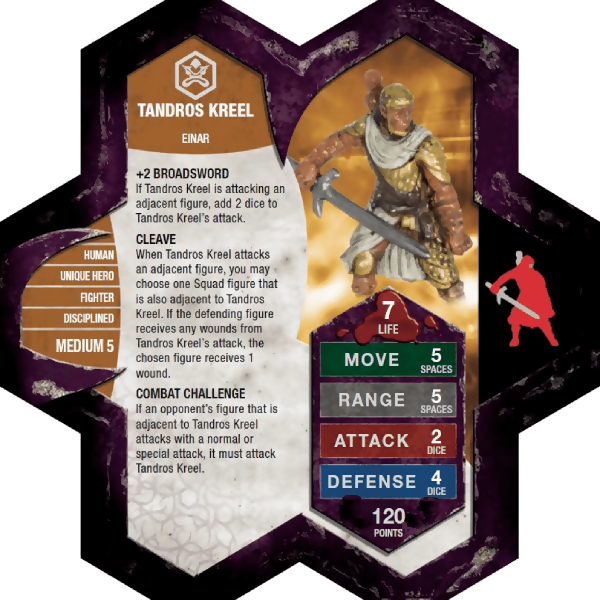 Tandros Kreel Prepainted Miniature's Army Card From Heroscape Master Set: Battle for the Underdark on Wargame Trader