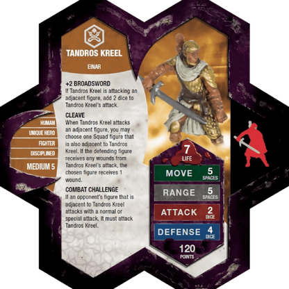 Tandros Kreel Prepainted Miniature's Army Card From Heroscape Master Set: Battle for the Underdark on Wargame Trader