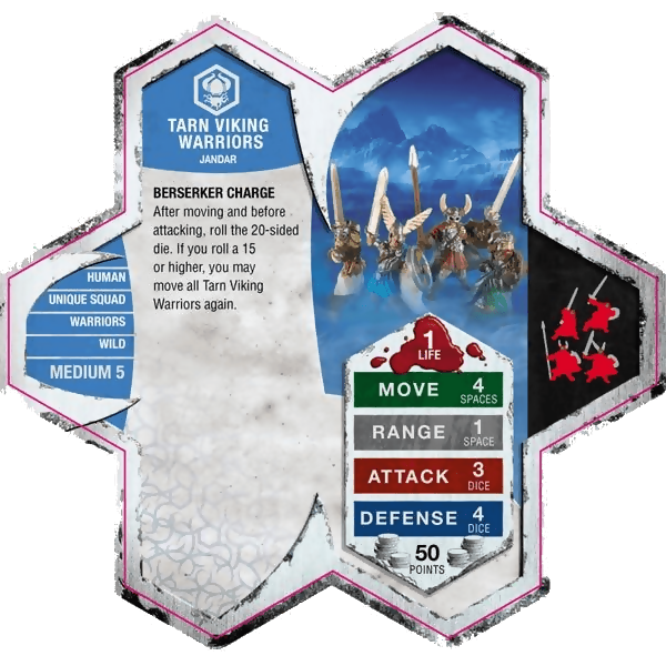 Tarn Viking Warriors Army Card From Heroscape Master Set: Rise of the Valkyrie on Wargame Trader