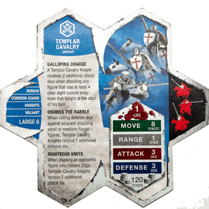 Templar Cavalry Prepainted Heroscape Miniatures Army Card