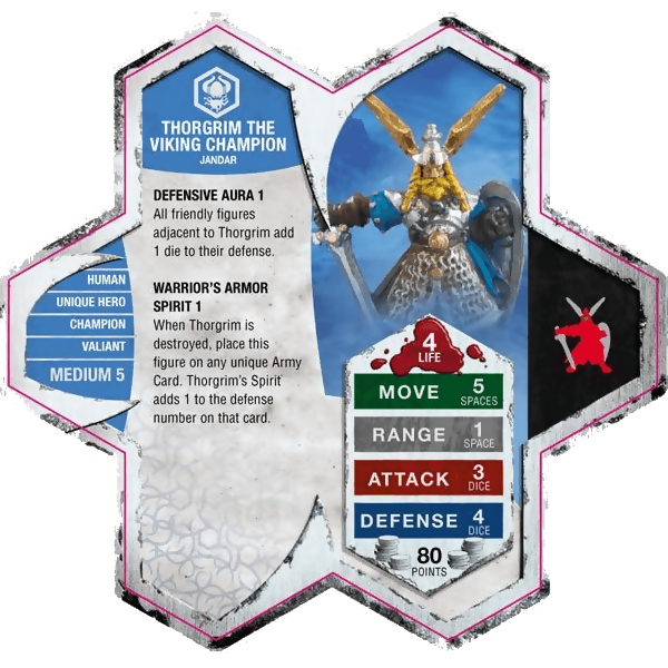 Thorgrim the Viking Champion Prepainted Miniature's Army Card From Heroscape Master Set: Rise of the Valkyrie on Wargame Trader