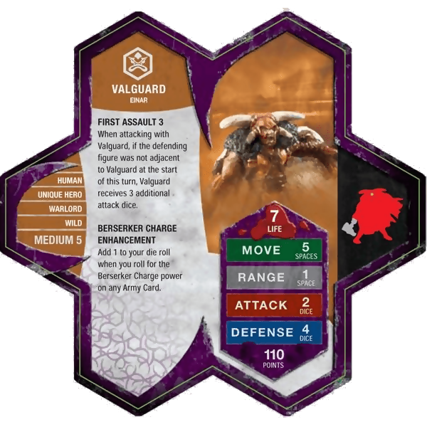 Valguard Prepainted Miniature's Army Card From Heroscape Expansion Set: Zanafor's Discovery (Wave 4) on Wargame Trader