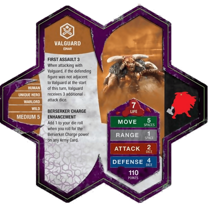 Valguard Prepainted Miniature's Army Card From Heroscape Expansion Set: Zanafor's Discovery (Wave 4) on Wargame Trader