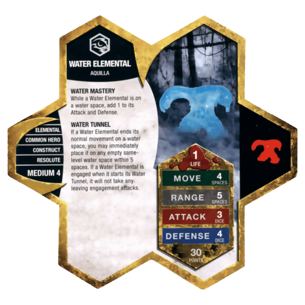 Water Elemental Prepainted Miniature's Army Card From Heroscape Expansion Set: Champions of the Forgotten Realms (Wave D1) on Wargame Trader