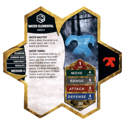 Water Elemental Prepainted Miniature's Army Card From Heroscape Expansion Set: Champions of the Forgotten Realms (Wave D1) on Wargame Trader
