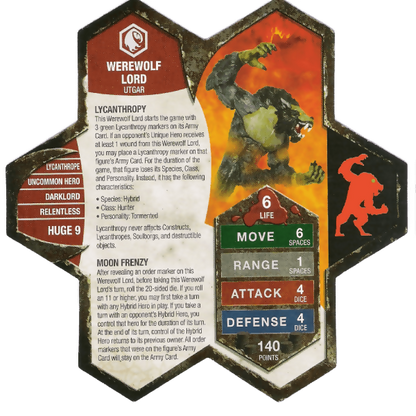 Werewolf Lord Prepainted Heroscape Miniature Army Card