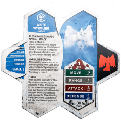 White Wyrmling Prepainted Miniature's Army Card From Heroscape Expansion Set: Warriors of Eberron (Wave D2) on Wargame Trader