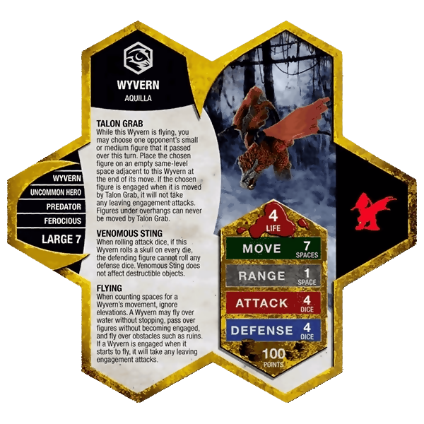 Wyvern Prepainted Heroscape Miniature Army Card