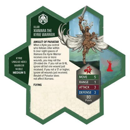 Xiamara the Kyrie Warrior Army Card From Revna's Rebuke on Wargame Trader