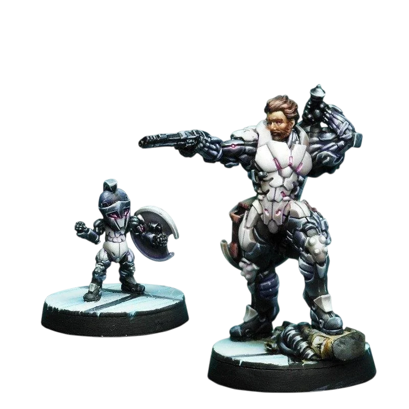 Infinity - Hector, Homerid Champion (Heavy Pistol, EXP CCW) ALEPH (Unpainted) (Assembled)